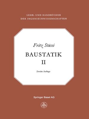 cover image of Vorlesungen über Baustatik